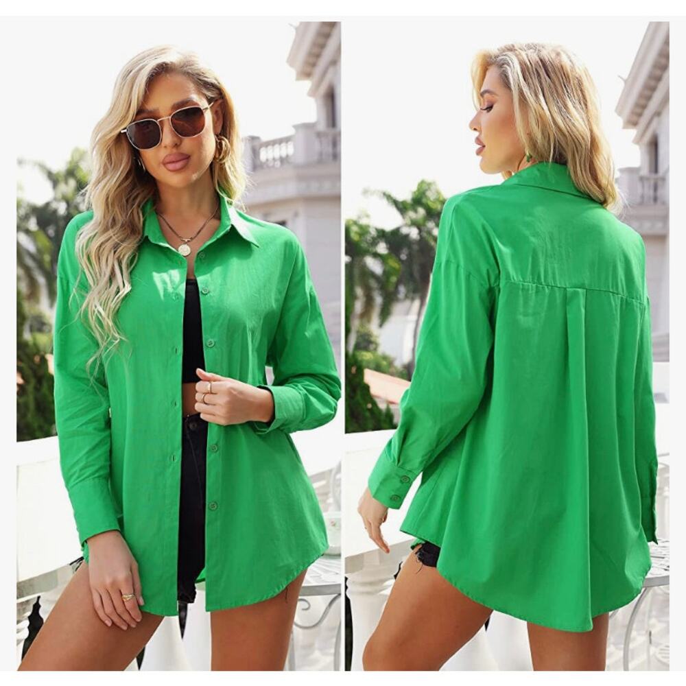 Oversized Button Down Shirt- Size Medium